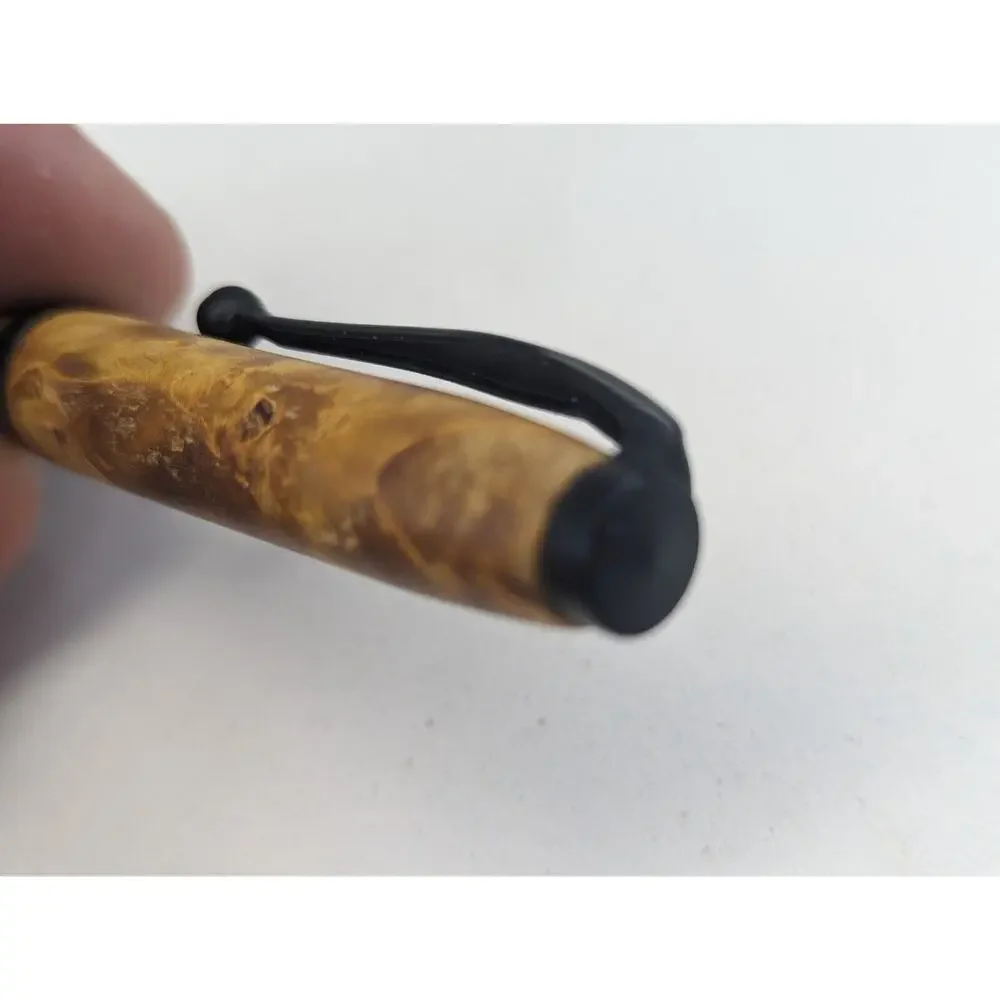 Hand Turned Pen‎ Black Finish Faux Wood Acrylic